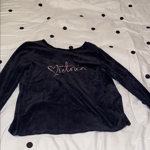 victoria secret velvet open-back shirt!!